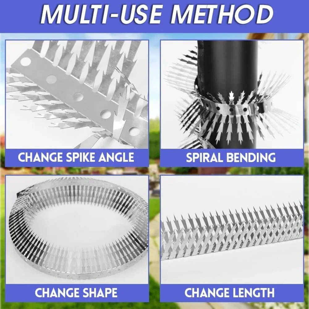 Outdoor Stainless Steel Garden Fence Spikes and Wall(1 Set)